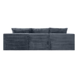 English Elm 103.9Cloud Ribbed Corduroy L-Shape Sectional Deep Seat Lounge Sofa for Living Room Gray W5515S00088