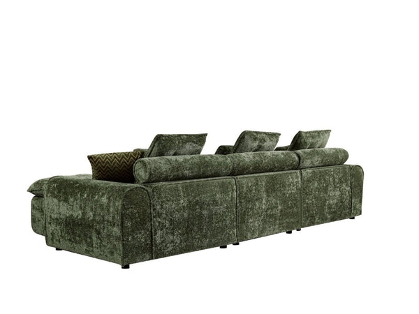 English Elm 129.8 Inch Boucle Modular Sectional Sofa Oversized Deep Seat L Shaped Cloud Couch Green W5515S00105