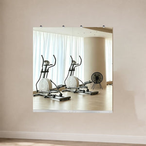 English Elm Gym Mirror Set of 2 Frameless HD Glass Wall Panels for Fitness and Yoga Spaces W5526P485358