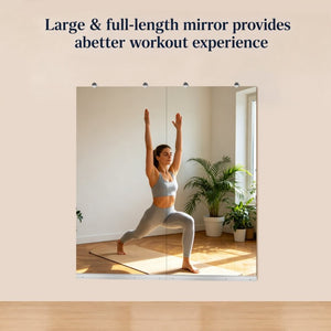 English Elm Gym Mirror Set of 2 Frameless HD Glass Wall Panels for Fitness and Yoga Spaces W5526P485358