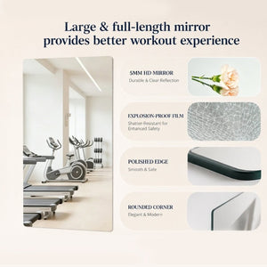 English Elm Gym Mirror Set of 2 Frameless HD Glass Wall Panels for Fitness and Yoga Spaces W5526P485358