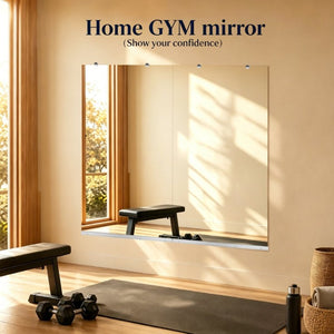 English Elm Gym Mirror Set of 2 Frameless HD Glass Panels for Home Fitness and Dance Studios W5526P485364
