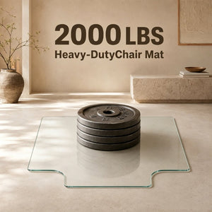 English Elm Clear Tempered Glass Chair Mat Sculptural Irregular Shape Floor Protection W5526P485368