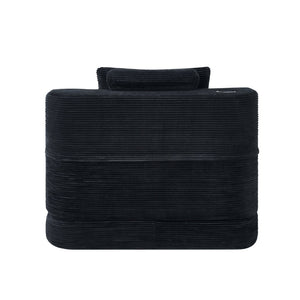 English Elm Multi-functional Corduroy Convertible Sofa Desk Compact Space Saving Seat for Home Office Black W5527P506527