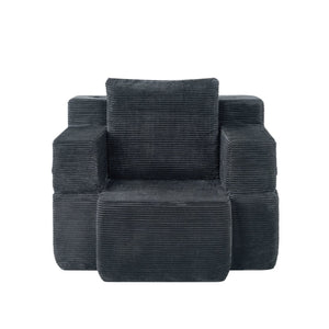 English Elm Multi-functional Corduroy Sofa Converts to a Compact Desk for Studio Living W5527P506539