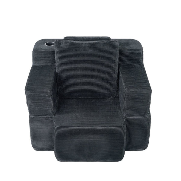 English Elm Multi-functional Corduroy Sofa Converts to a Compact Desk for Studio Living W5527P506539