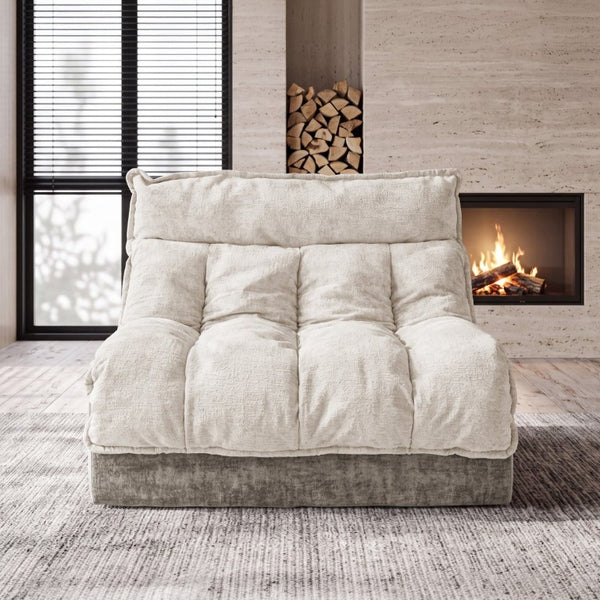 English Elm Cloud Modular Single Seat Sofa Chenille Upholstered Sectional for Modern Living Spaces Beige W5532P481720