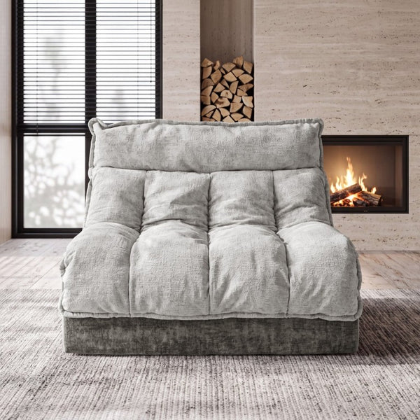 English Elm Cloud Modular Single Seat Sofa Chenille Upholstered Sectional for Modern Living Spaces Gray W5532P481721