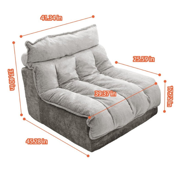 English Elm Cloud Modular Single Seat Sofa Chenille Upholstered Sectional for Modern Living Spaces Gray W5532P481721