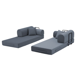 English Elm Convertible Floor Sofa Bed with Corduroy Upholstery 4in1 Folding Lounge for Small Spaces Dark Gray W5532P503595