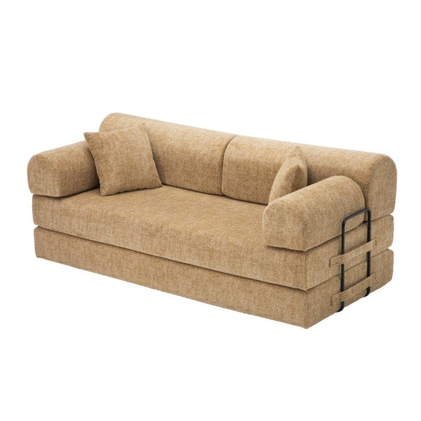 English Elm Convertible Bouclé Floor Sofa Folds Into Loveseat Chaise or Daybed for Small Spaces W5532P523236