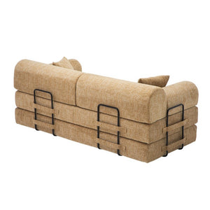 English Elm Convertible Bouclé Floor Sofa Folds Into Loveseat Chaise or Daybed for Small Spaces W5532P523236