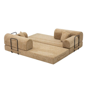 English Elm Convertible Bouclé Floor Sofa Folds Into Loveseat Chaise or Daybed for Small Spaces W5532P523236