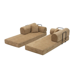 English Elm Convertible Bouclé Floor Sofa Folds Into Loveseat Chaise or Daybed for Small Spaces W5532P523236