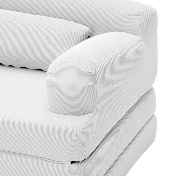 English Elm Foldable Corduroy Loveseat Sofa Bed with High Density Foam for Studio or Guest Room White W5532P531655