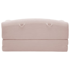 English Elm Foldable Corduroy Loveseat Sofa Bed with High Density Foam for Studio or Guest Room Baby Pink W5532P531656