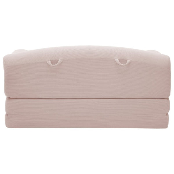 English Elm Foldable Corduroy Loveseat Sofa Bed with High Density Foam for Studio or Guest Room Baby Pink W5532P531656