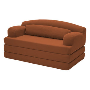 English Elm Foldable Corduroy Loveseat Sofa Bed with High Density Foam for Studio or Guest Room Orange W5532P531657