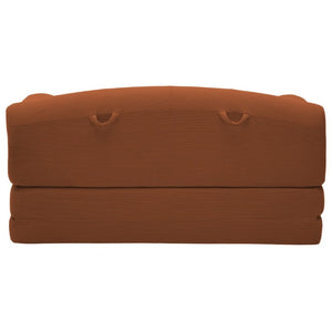 English Elm Foldable Corduroy Loveseat Sofa Bed with High Density Foam for Studio or Guest Room Orange W5532P531657