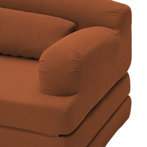 English Elm Foldable Corduroy Loveseat Sofa Bed with High Density Foam for Studio or Guest Room Orange W5532P531657