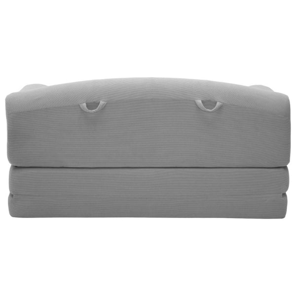 English Elm Foldable Corduroy Loveseat Sofa Bed with High Density Foam for Studio or Guest Room Light Gray W5532P531661