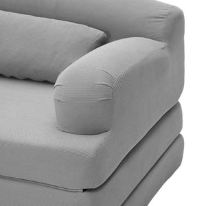 English Elm Foldable Corduroy Loveseat Sofa Bed with High Density Foam for Studio or Guest Room Light Gray W5532P531661