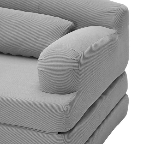 English Elm Foldable Corduroy Loveseat Sofa Bed with High Density Foam for Studio or Guest Room Light Gray W5532P531661