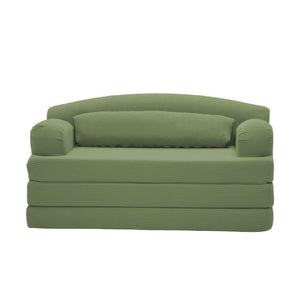 English Elm Foldable Corduroy Loveseat Sofa Bed with High Density Foam for Studio or Guest Room Grayish Green W5532P531662