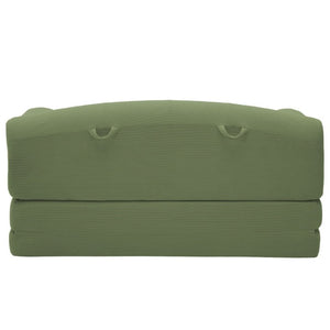 English Elm Foldable Corduroy Loveseat Sofa Bed with High Density Foam for Studio or Guest Room Grayish Green W5532P531662