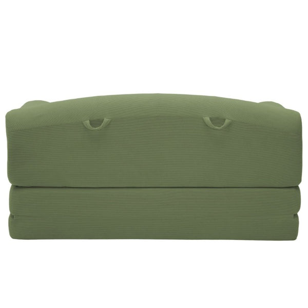 English Elm Foldable Corduroy Loveseat Sofa Bed with High Density Foam for Studio or Guest Room Grayish Green W5532P531662