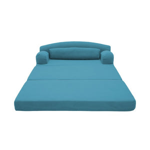 English Elm Foldable Corduroy Loveseat Sofa Bed with High Density Foam for Studio or Guest Room Sky Blue W5532P531664
