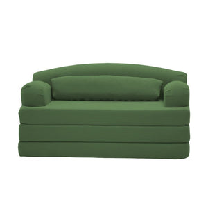 English Elm Foldable Corduroy Loveseat Sofa Bed with High Density Foam for Studio or Guest Room Green W5532P531668