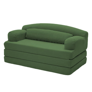 English Elm Foldable Corduroy Loveseat Sofa Bed with High Density Foam for Studio or Guest Room Green W5532P531668