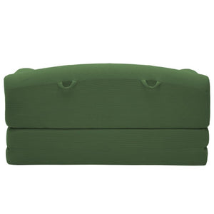 English Elm Foldable Corduroy Loveseat Sofa Bed with High Density Foam for Studio or Guest Room Green W5532P531668