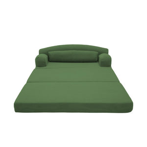 English Elm Foldable Corduroy Loveseat Sofa Bed with High Density Foam for Studio or Guest Room Green W5532P531668