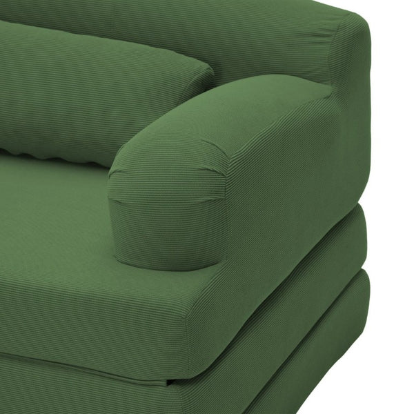 English Elm Foldable Corduroy Loveseat Sofa Bed with High Density Foam for Studio or Guest Room Green W5532P531668