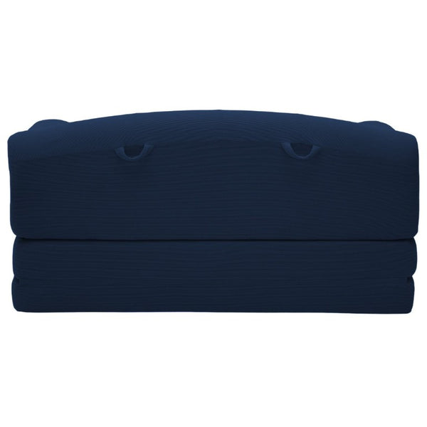 English Elm Foldable Corduroy Loveseat Sofa Bed with High Density Foam for Studio or Guest Room Blue W5532P531669