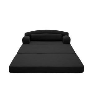 English Elm Foldable Corduroy Loveseat Sofa Bed with High Density Foam for Studio or Guest Room Black W5532P531673