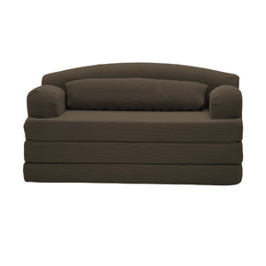 English Elm Foldable Corduroy Loveseat Sofa Bed with High Density Foam for Studio or Guest Room Brown W5532P531675