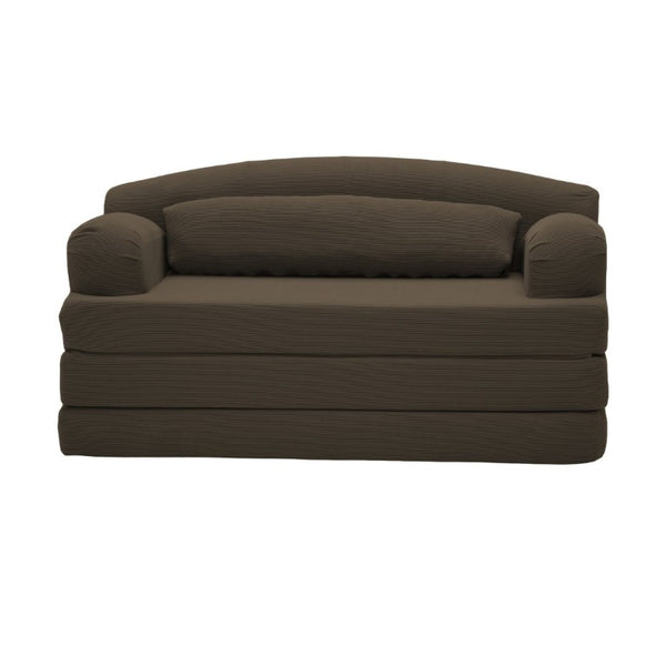 English Elm Foldable Corduroy Loveseat Sofa Bed with High Density Foam for Studio or Guest Room Brown W5532P531675