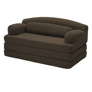 English Elm Foldable Corduroy Loveseat Sofa Bed with High Density Foam for Studio or Guest Room Brown W5532P531675
