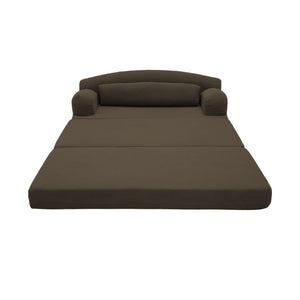 English Elm Foldable Corduroy Loveseat Sofa Bed with High Density Foam for Studio or Guest Room Brown W5532P531675