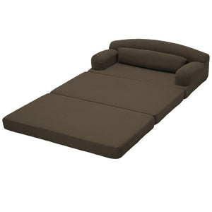 English Elm Foldable Corduroy Loveseat Sofa Bed with High Density Foam for Studio or Guest Room Brown W5532P531675