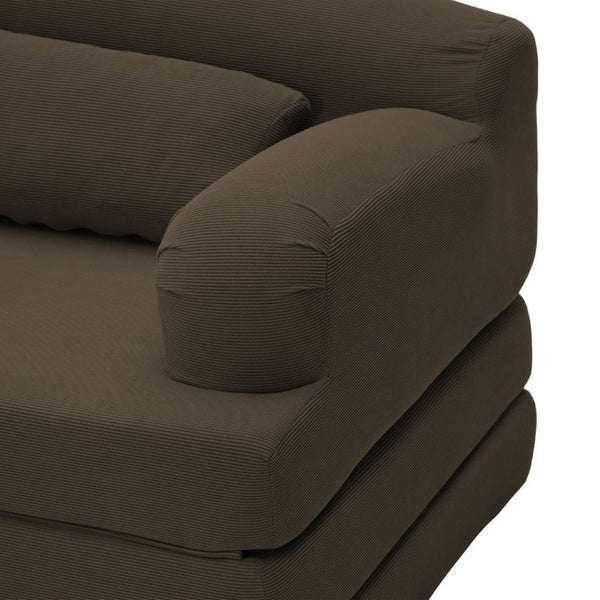 English Elm Foldable Corduroy Loveseat Sofa Bed with High Density Foam for Studio or Guest Room Brown W5532P531675
