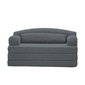 English Elm Foldable Corduroy Loveseat Sofa Bed with High Density Foam for Studio or Guest Room Dark Gray W5532P531677