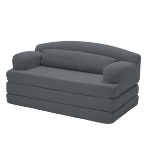 English Elm Foldable Corduroy Loveseat Sofa Bed with High Density Foam for Studio or Guest Room Dark Gray W5532P531677