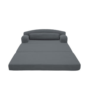 English Elm Foldable Corduroy Loveseat Sofa Bed with High Density Foam for Studio or Guest Room Dark Gray W5532P531677