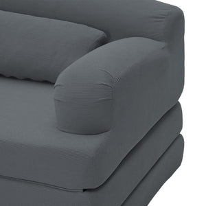English Elm Foldable Corduroy Loveseat Sofa Bed with High Density Foam for Studio or Guest Room Dark Gray W5532P531677