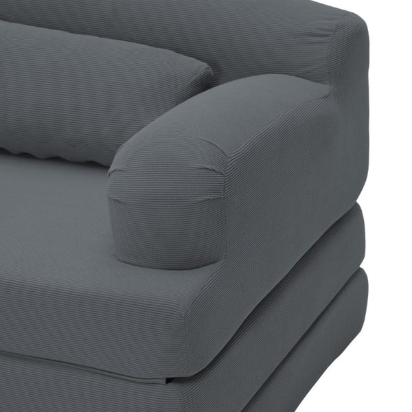 English Elm Foldable Corduroy Loveseat Sofa Bed with High Density Foam for Studio or Guest Room Dark Gray W5532P531677