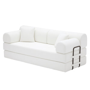 English Elm Convertible Floor Sofa with Corduroy Foam Cushion for Compact Living Spaces Beige W5532P538400